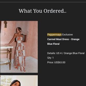 Peppermayo Strapless Orange Blue Dress